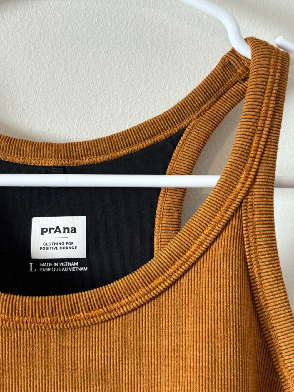 prAna Becksa Bralette - Copper Ribbed Yoga Womens Hiking Sports Bra - Size L - Picture 2 of 8